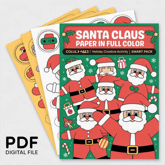 Santa Claus Paper Dolls in Full Color – Holiday Creative Activity eBook | Smart Pack Pack - PDF Digital File